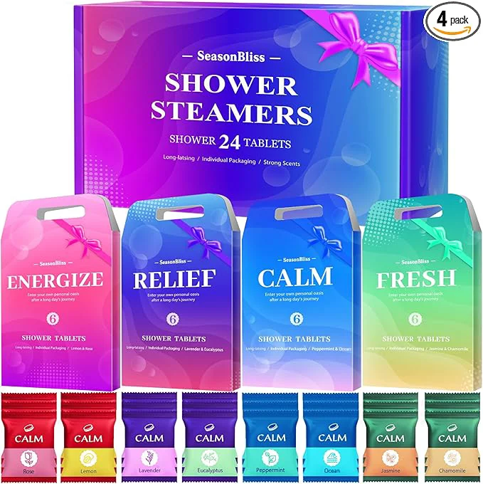 Genuine SeasonBliss Shower Steamers 24 Pack Shower Tablets Natural Ingredients Outstanding