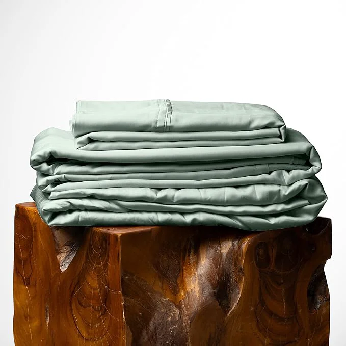 Expertly Made Olive Crate Tencel Lyocell Eucalyptus Twin XL Sheets – Extra Long Sheet Set – Cooling Tencel Sheets for Hot Sleepers with 16 Inch Deep Pocket Fit – Spring Sage 3-Piece Set Classic