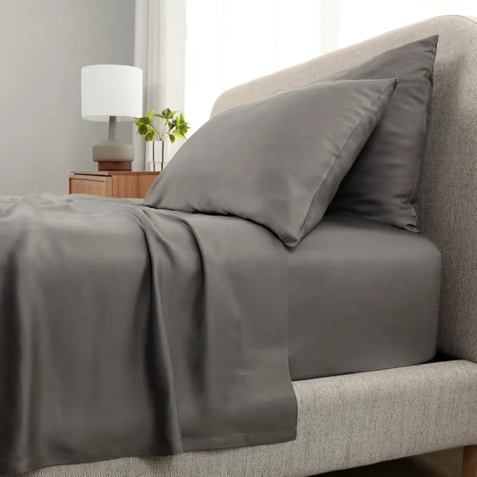 Fine Crafted Cariloha Aloha Soft 4-Piece Sheet Set Shade Gray Split King Made from Viscose derived from Bamboo Introductory Sheet Line World-Class