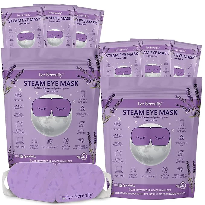 Pure Lure Essentials Steam Eye Mask Heated Eye Mask Self Heating Warm Compress Functional