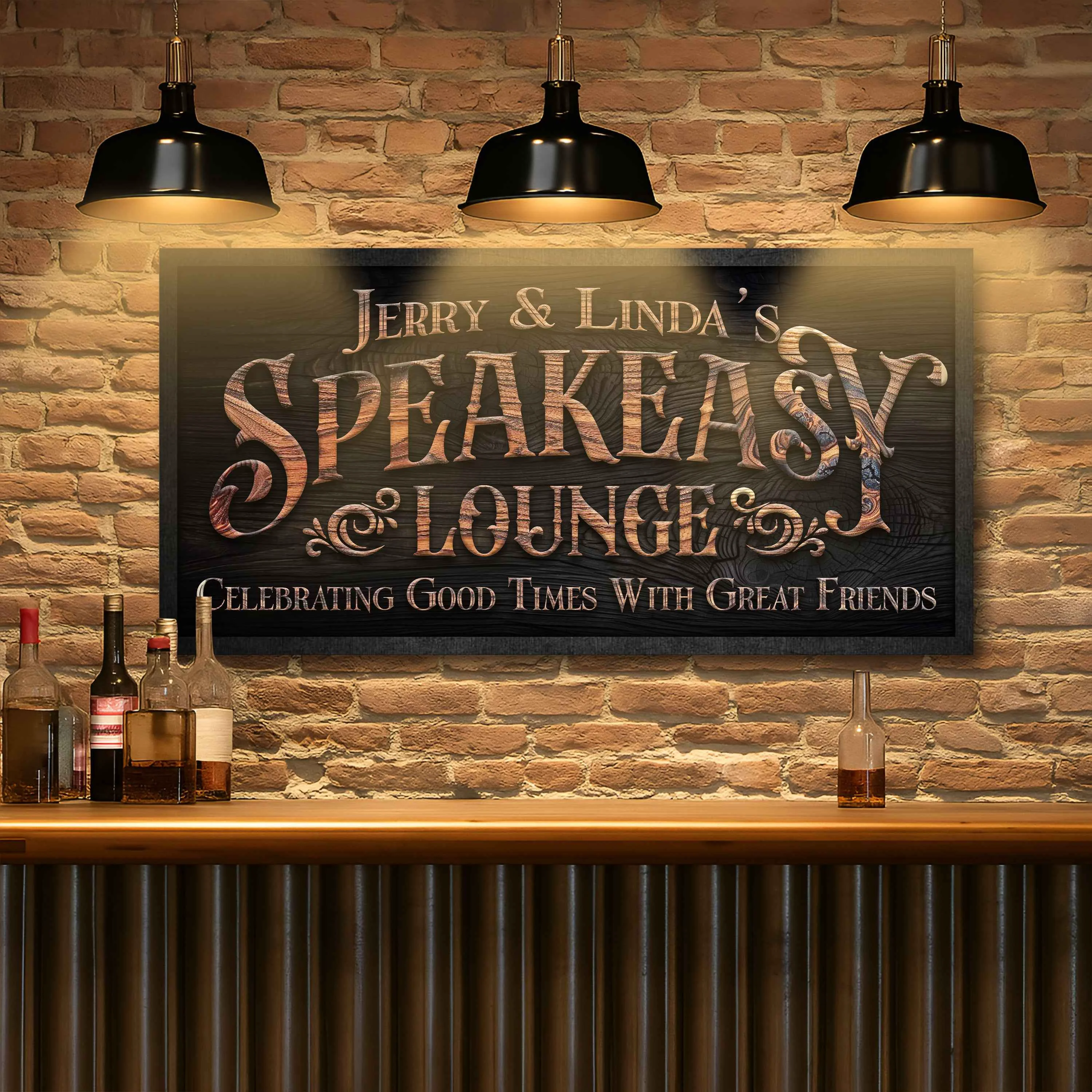 Traditional Speakeasy Lounge Wall Sign Artisan