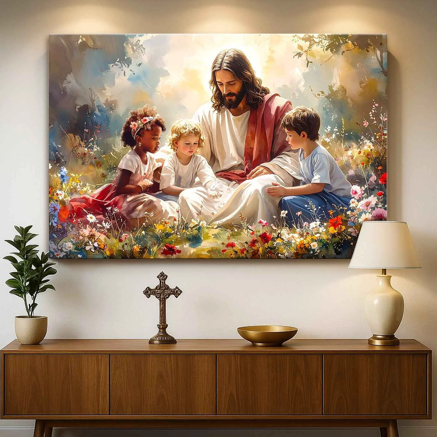 Efficient Jesus With Children Faith Wall Art VIII Fast