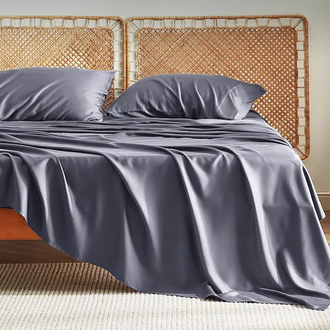 Verified Bedsure Cooling Sheets for Full Size Bed Viscose Derived from Bamboo Deep Pocket up to 16 quot Breathable Soft Bed Sheets amp Pillowcases Dark Grey