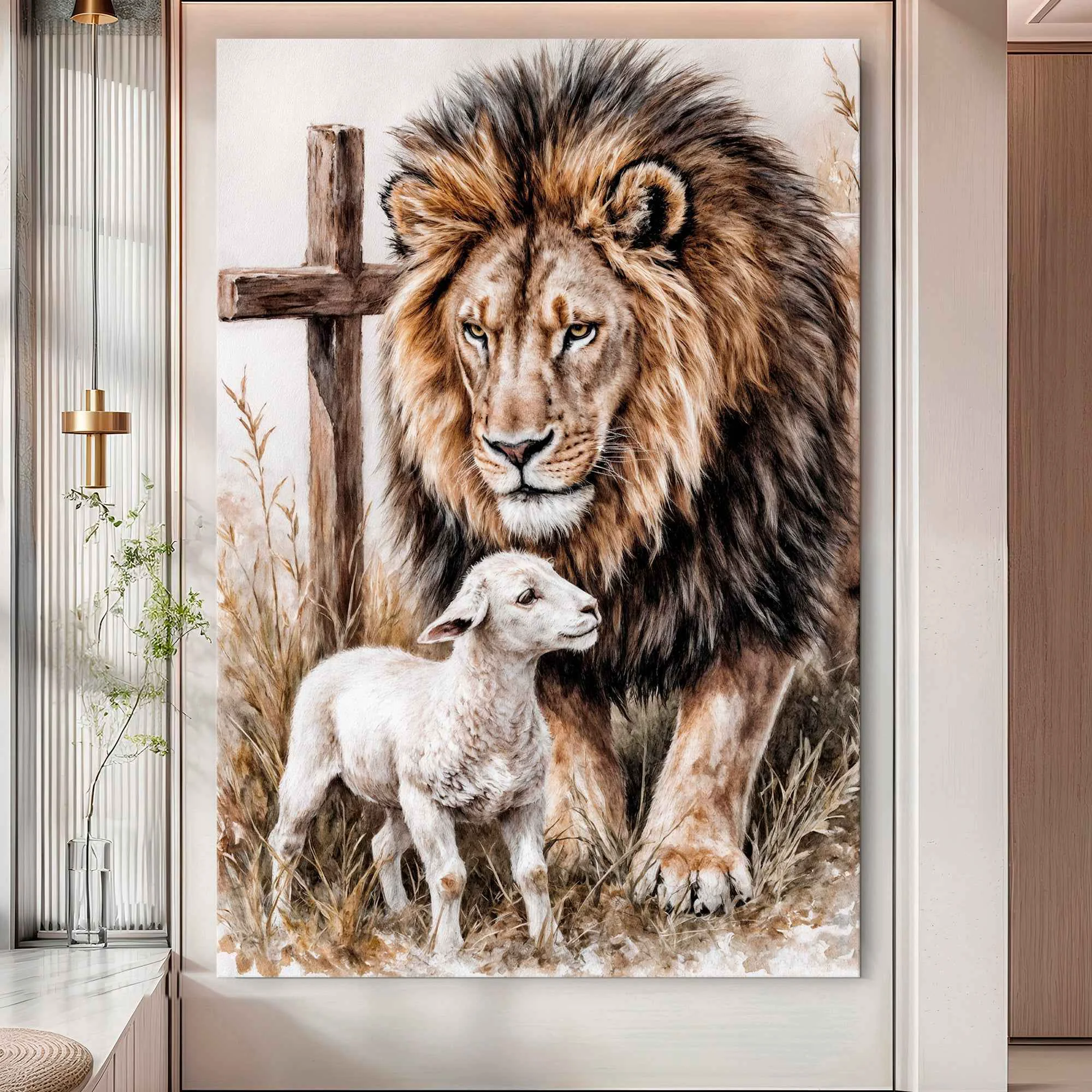 Certified Lion And Sheep Faith Wall Art II Long-Lasting