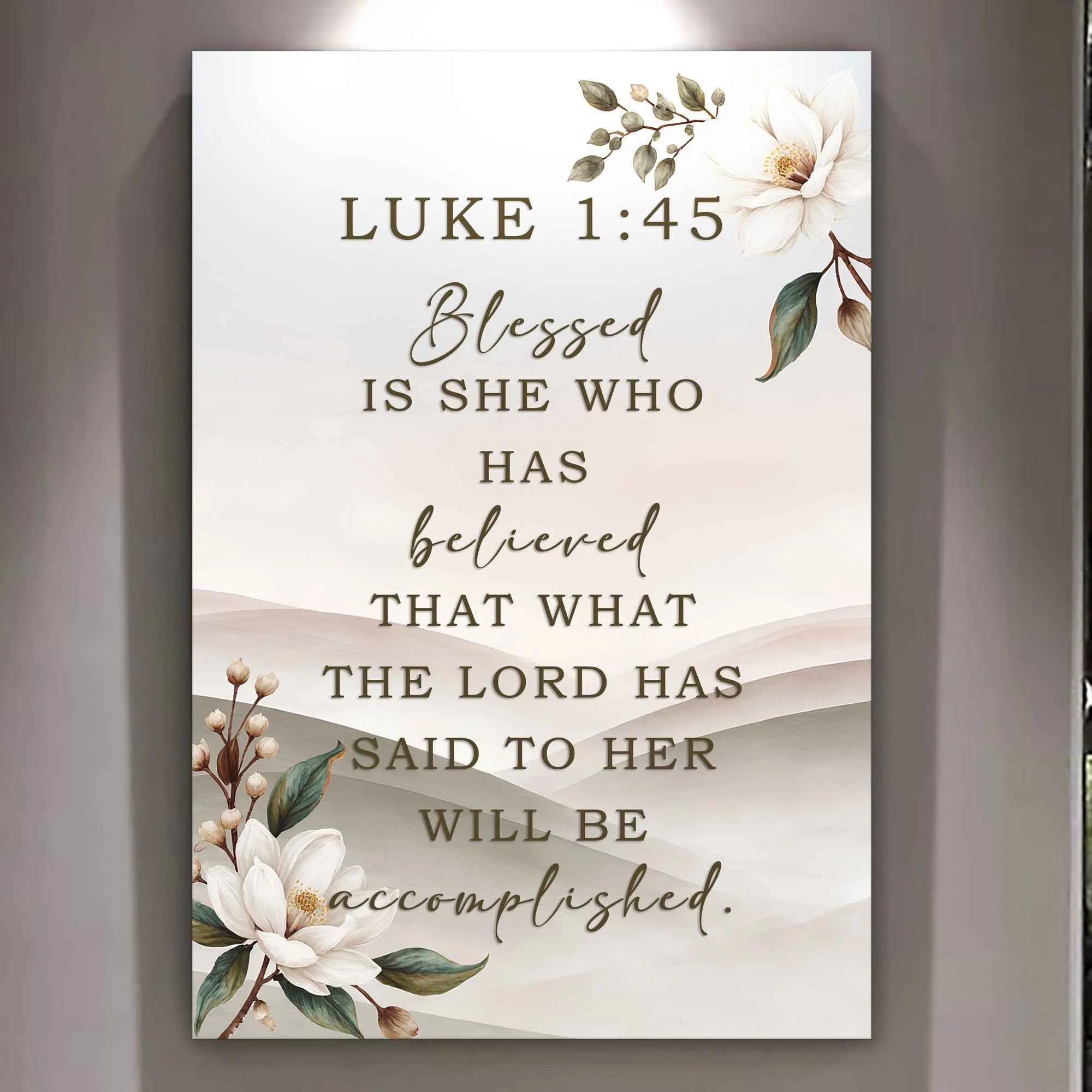 Expertly Made Blessed Is She Who Has Believed – Luke 1 45 Faith Wall Art Recyclable