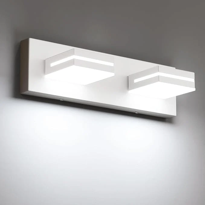 Refined SineRise LED Modern Bathroom Vanity Light Fixtures Matte White Modern Acrylic Luxury