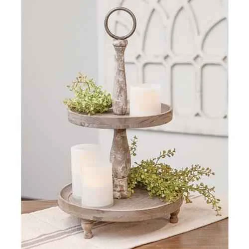 High-Quality Weathered Two-Tiered Tray Refined