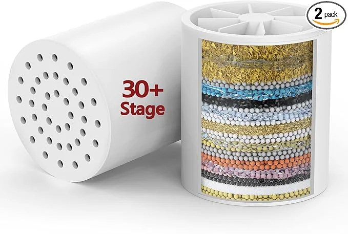 Fashionable 2 Pack 33 Stage Universal Shower Filter Cartridge V C E- Hard Water Optimized