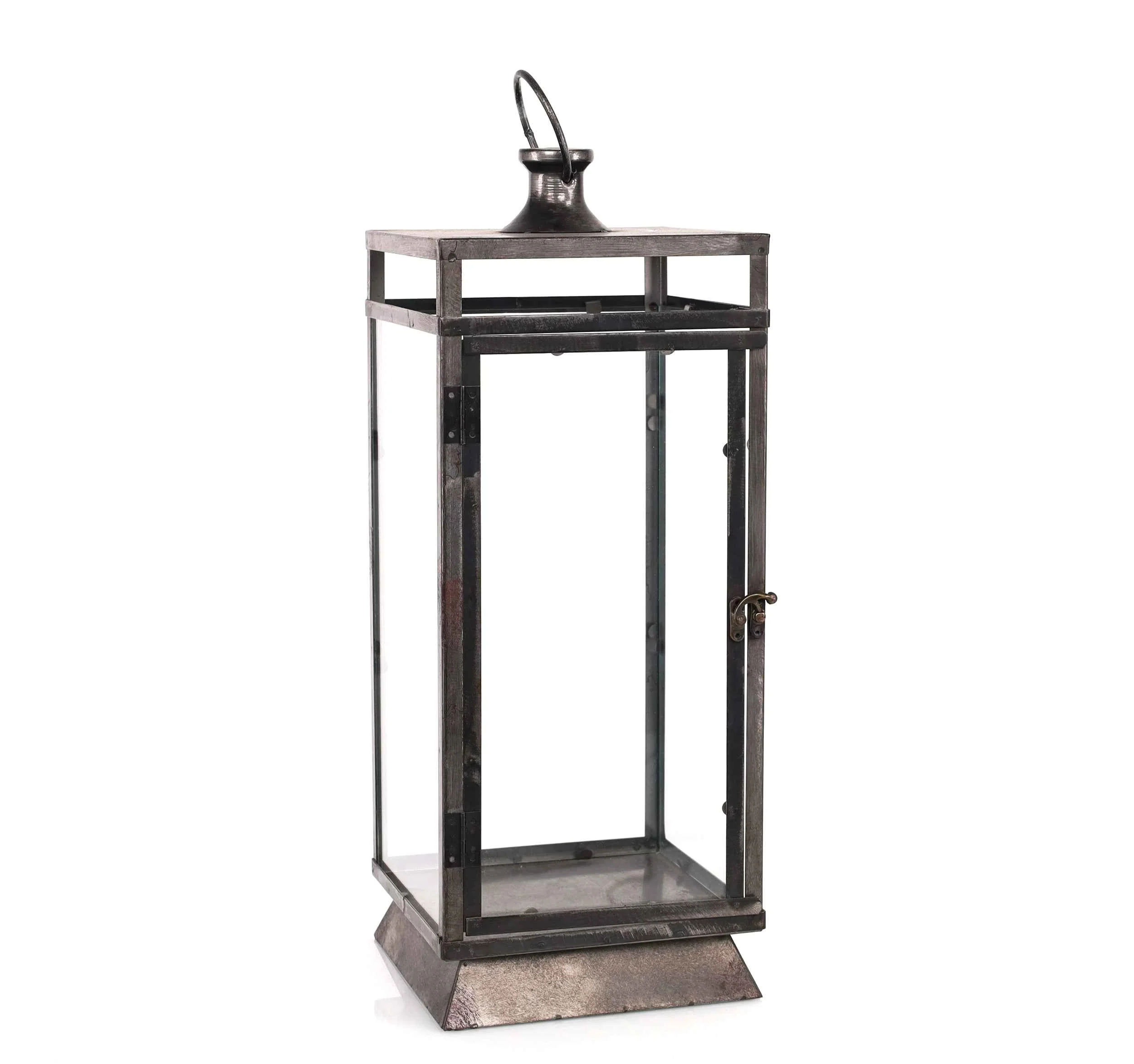Traditional Farmhouse Black Metal Lantern 20.5 quot Tall Artisan
