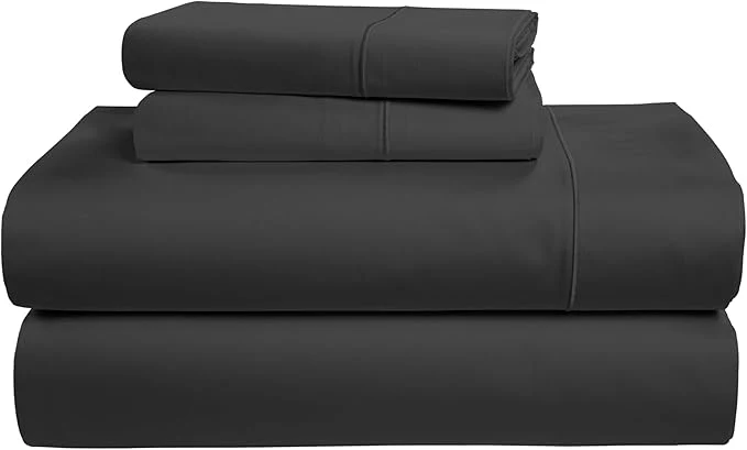 Healthy LANE LINEN Egyptian Cotton Queen Sheets Long Staple Mercerized Cotton No Pill Fade Resistant Silky Sateen Weave for Soft amp Comfy Good Night Sleep Deep Pocket Fits 15 quot Mattress – Moonless Night Outstanding
