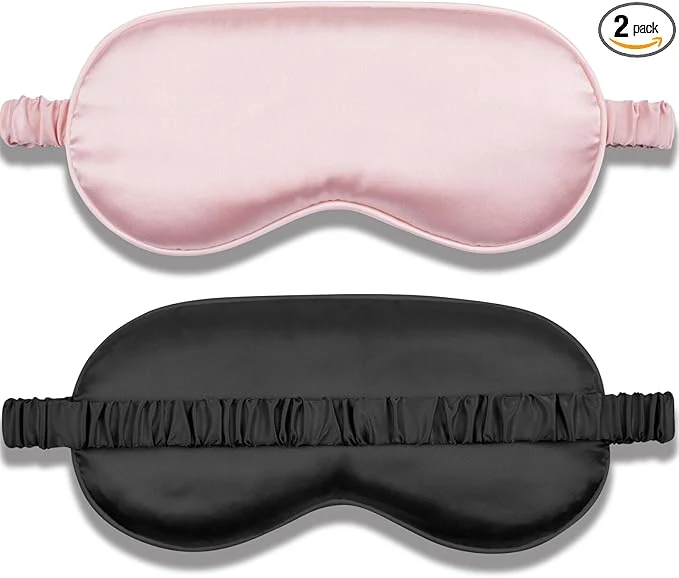 Premium Amrules Sleep Mask Set of 2 Adjustable Silk Eye Mask Crafted