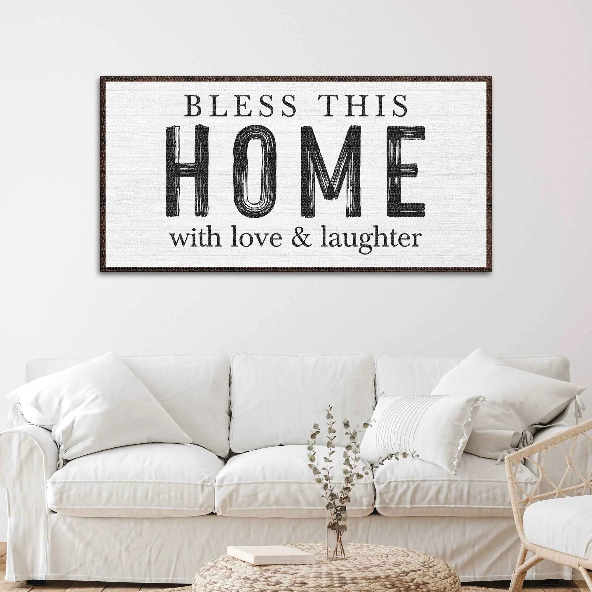 Exclusive Bless This Home With Love And Laughter Sign III Relaxed