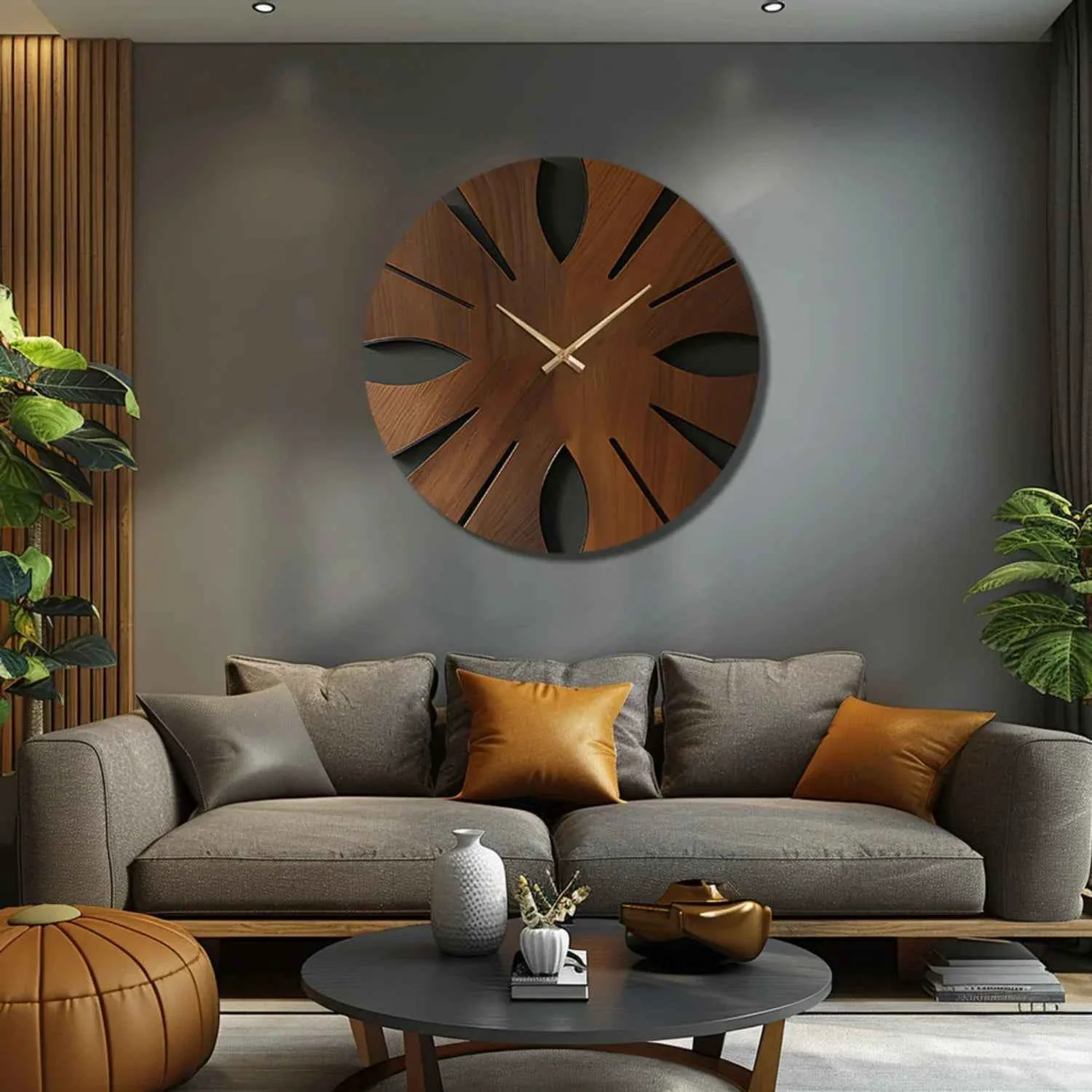 Healthy Wall Clock – Artistic Wooden Round Traditional