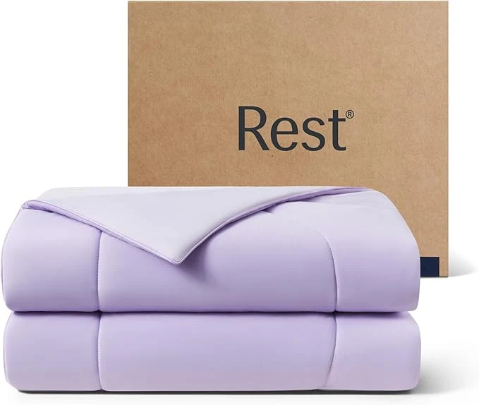 Carefully Designed REST® Evercool® Cooling Comforter Twin Twin XL Blanket for Hot Sleepers All Season Bedding to Keep Cool for Night Sweats Breathable Lightweight Blanket 68 quot x90 quot Inches Lavender Breeze High-Quality