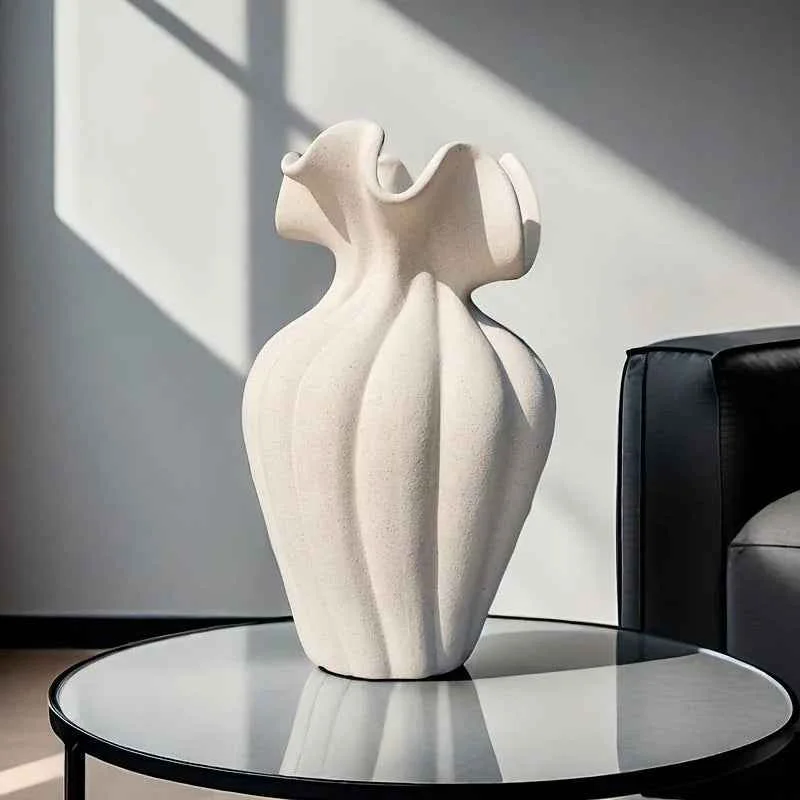 Soft Vase – Striped Ceramic 20cm Top-Quality