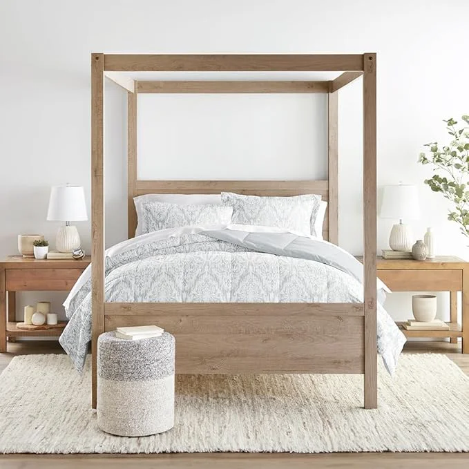 Eco-Friendly LINENS amp HUTCH Comforter Set Patterned Microfiber All Season Down- Ultra Soft Bedding in English Countryside – King Cal-King English Countryside Light Gray Contemporary