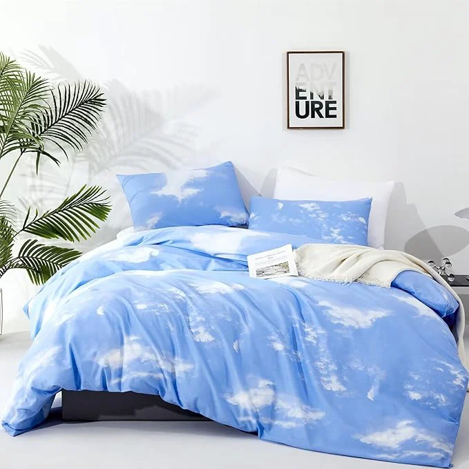 Specialty Houseri Blue Sky Comforter Set Full Size 3 Pcs Modern Bedding Set for Teen Girls High-Performance