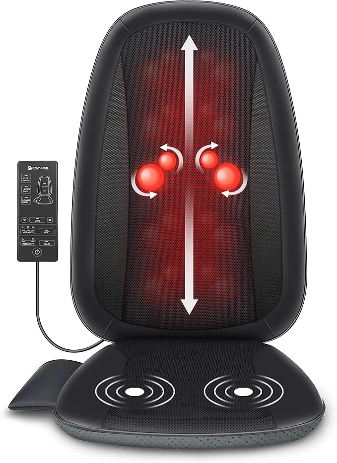 Smooth COMFIER Back Massager for Back Pain Shiatsu Massage Chair Pad for Full Back Minimalist