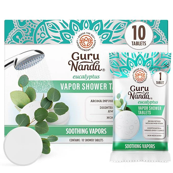 Comfortable GuruNanda Eucalyptus Vapor Shower Tablets Clean-Dissolving Aromatherapy Shower World-Class