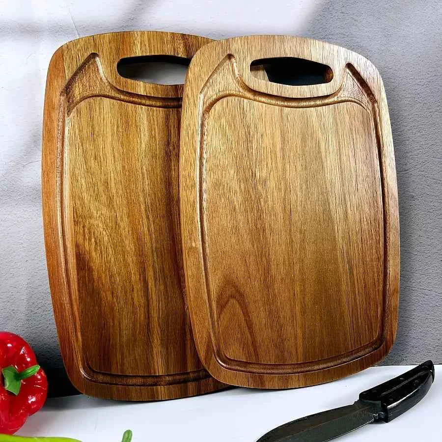 Enhanced Cutting Board – Non-Slip Acacia Wood Large Long-Lasting