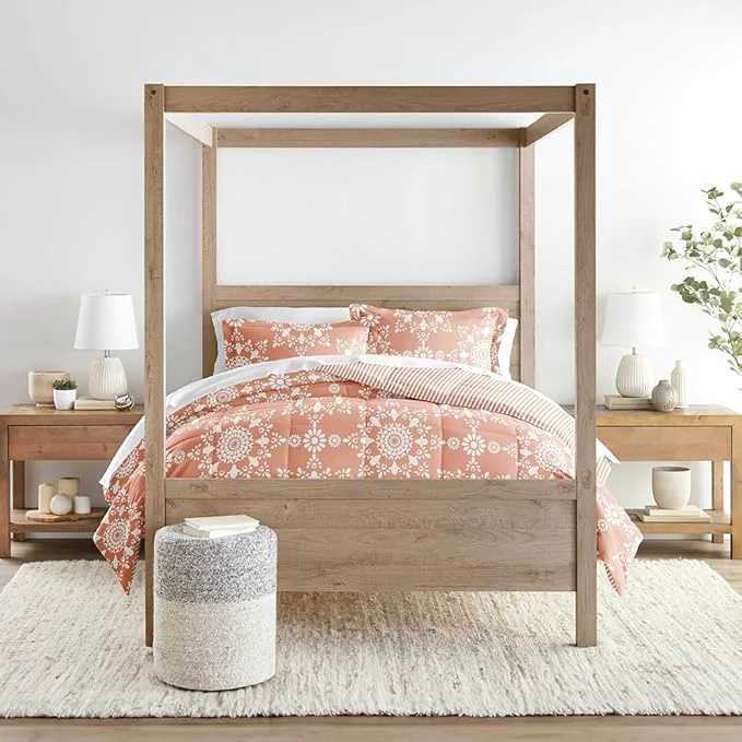 Green LINENS amp HUTCH Comforter Set Patterned Microfiber All Season Down- Ultra Soft Bedding in Daisy Medallion – Twin TwinXL Daisy Medallion Clay Elite