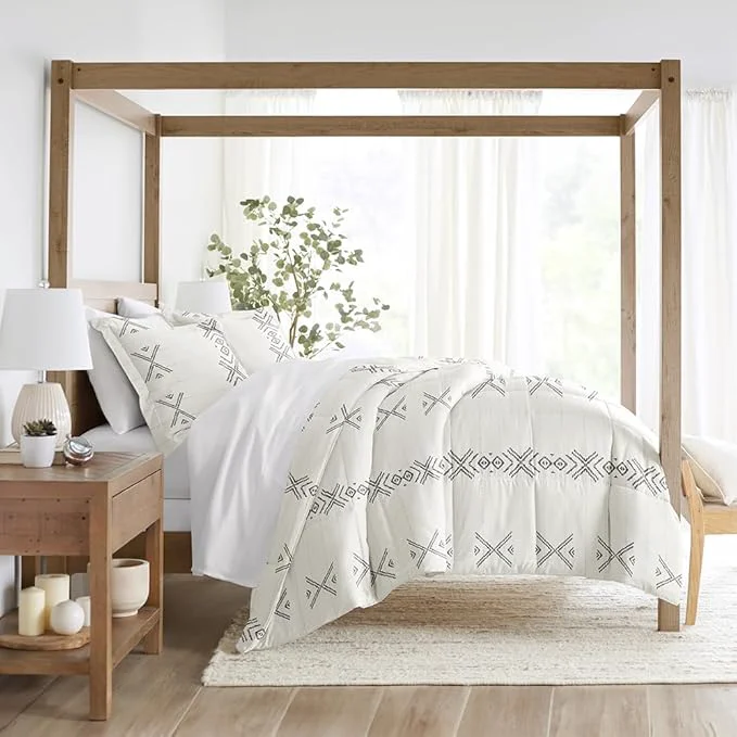 Efficient LINENS amp HUTCH Comforter Set Patterned Microfiber All Season Down- Ultra Soft Bedding in Urban Stitch – Twin TwinXL Urban Stitch Gray First-Class