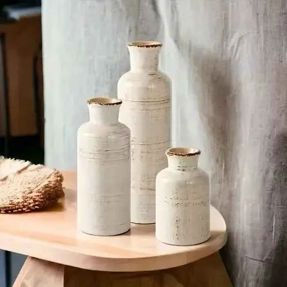 Secure Vase – Decorative Ceramic Beige Brown Tabletop Fast