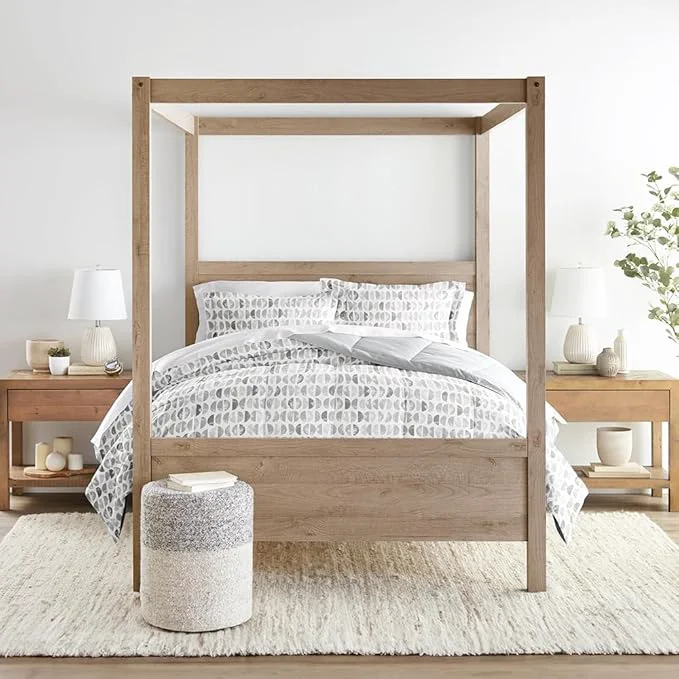 Recyclable LINENS amp HUTCH Comforter Set Patterned Microfiber All Season Down- Ultra Soft Bedding in Moonlight Stars – Twin TwinXL Moonlight Stars Light Gray Environmentally Friendly