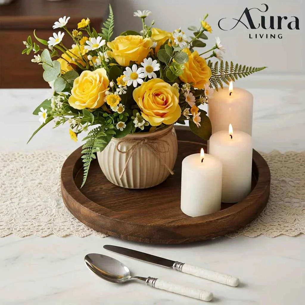 Excellent Wood Tray – Rustic Wooden Round Stylish