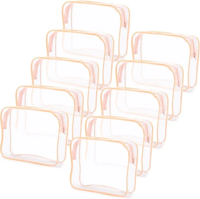 Detailed Tmax 10 Pack Clear Cosmetic Bags Makeup Bags Portable Waterproof TSA Clean