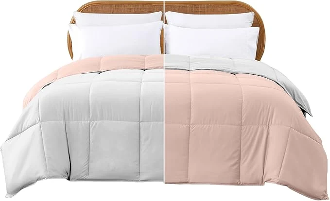 Proven Modern Threads Down Reversible Comforter Blush White King Selected