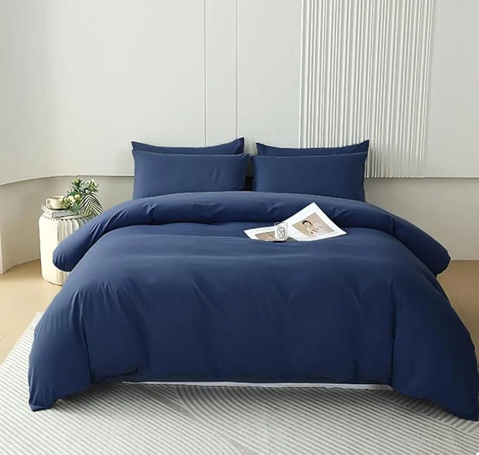 Optimized Houseri Navy Blue Comforter Set – Full Size – I for Teen Boys amp Girls – Classic Navy Blue Bed Bedding Set – for Dorm Comforters Efficient