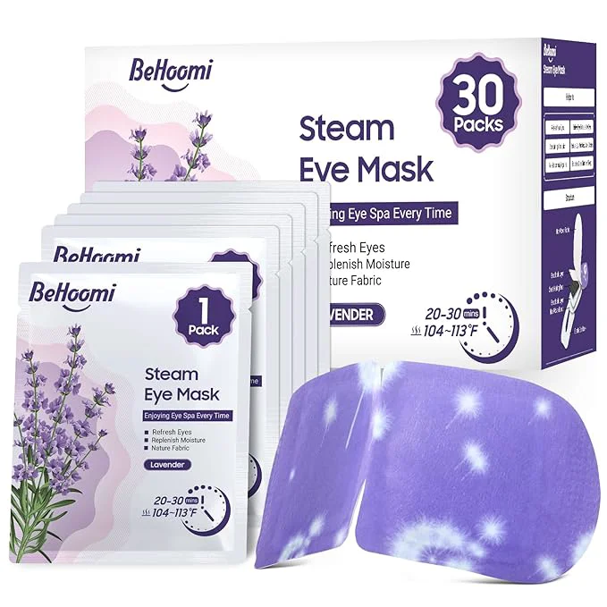 Pure BeHoomi 30Packs Steam Eye Mask Heated Eye Mask Warm Compress Stylish