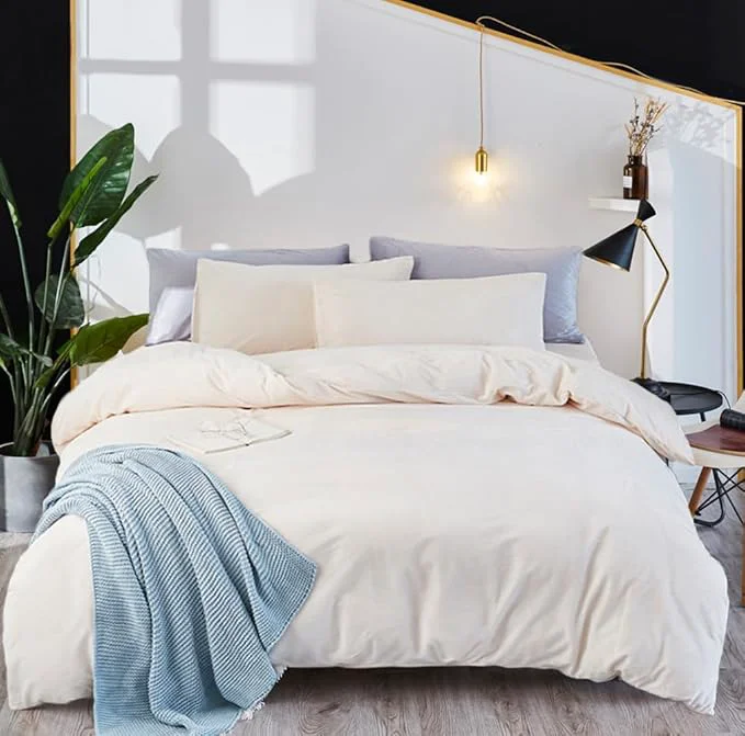 Genuine Houseri Velvet Comforter Set – Full Size Fluffy Sherpa Bedding – Solid White Flannel – All White Fuzzy Comforters High-End