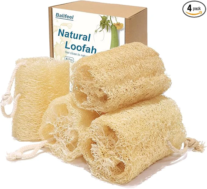 Lightweight Organic Natural Loofah Sponges 4.7” Luffa Spa Secure