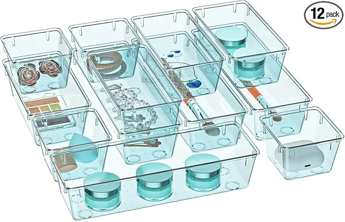 Responsible WOWBOX 12 Pack Clear Drawer Organizer Set Acrylic Drawer Storage Trays Convenient