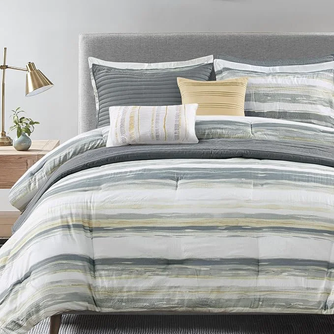 Responsible Madison Park Marina Comforter Quilt Combo Set – Modern Luxury Design All Season Down Bedding Matching Shams Decorative Pillows Full Queen 90 quot x90 quot Yellow 8 Piece Healthy