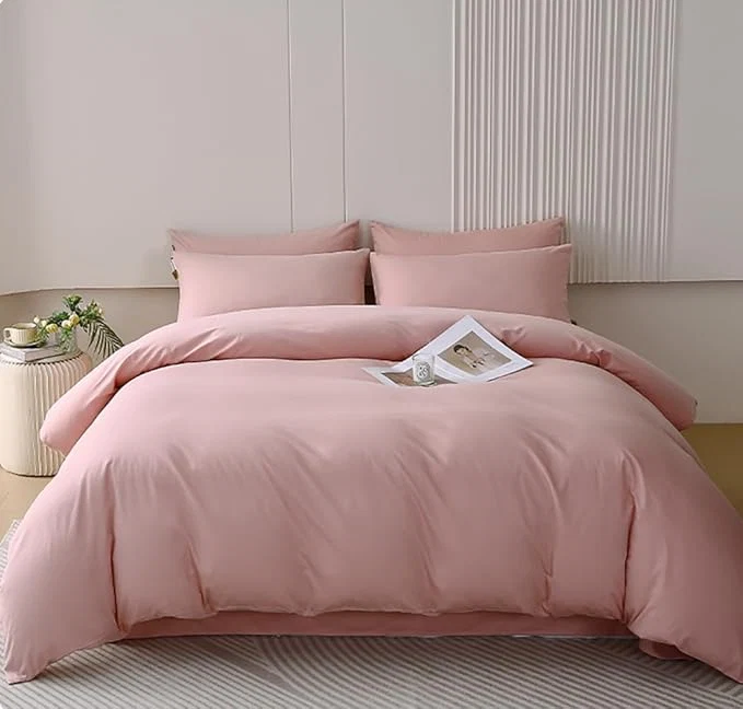 Stylish Houseri Pink Comforter Set – Light Blush amp Dusty Pink Bedding for Girls amp Women – Queen Size Versatile