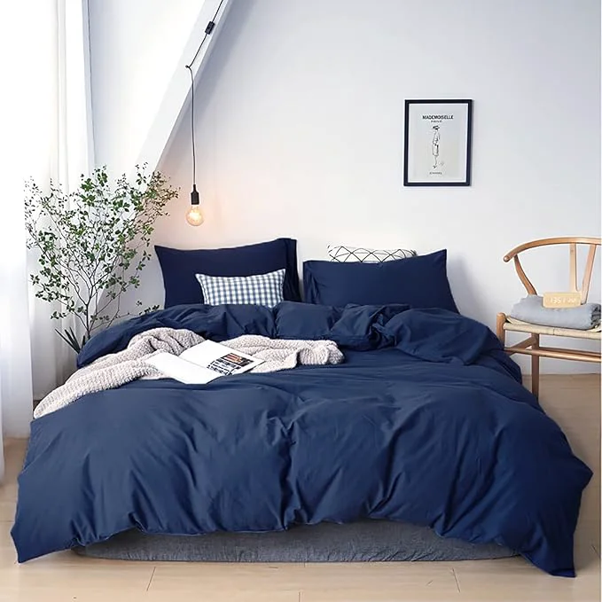 Dependable Cottonight Navy Blue Comforter Set California King Men Navy Bedding Set Dark Blue Comforter Set Breathable Soft Quilts Blanket Bedding Comforter Sets for Women Men Cal King Bed Sophisticated