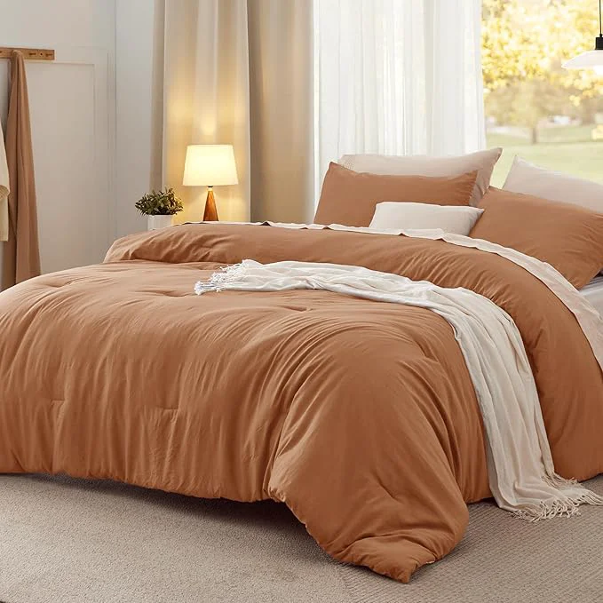 Original Bedsure King Comforter Set Pumpkin Soft Prewashed Bedding for All Seasons 3 Pieces GentleSoft™ Bed Set 1 Lightweight Comforter 104 quot x90 quot and 2 Pillowcases 20 quot x36 quot High-Quality