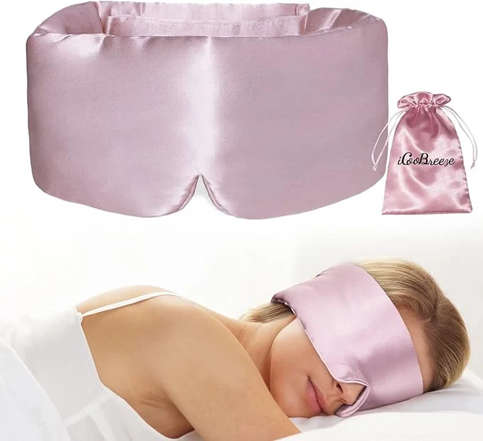 Easy-to-Use Natural Silk Eye Mask for Women Men Soft Pressureless Cooling Blackout Secure