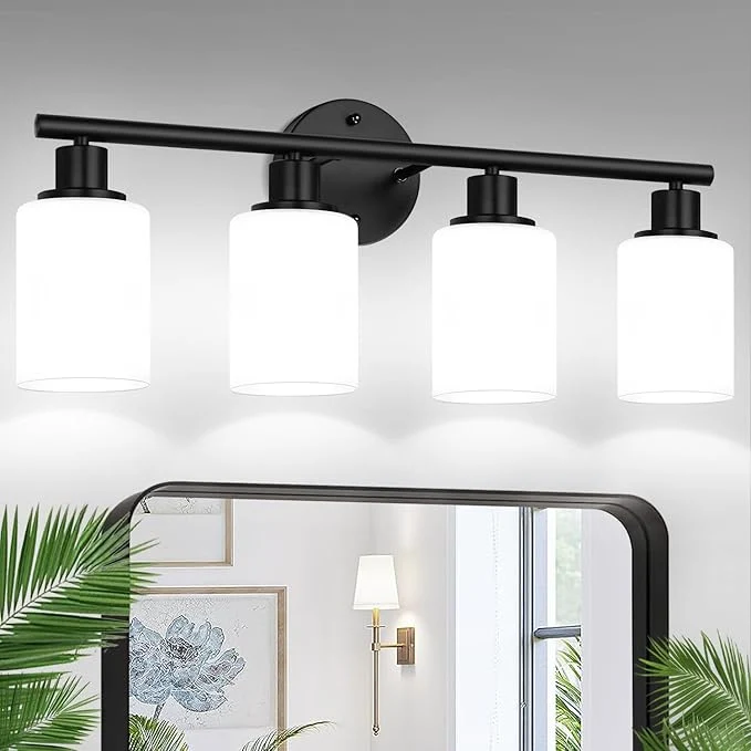 Sophisticated Zarbitta 4-Light Bathroom Light Fixtures Bathroom Wall Lamp Practical
