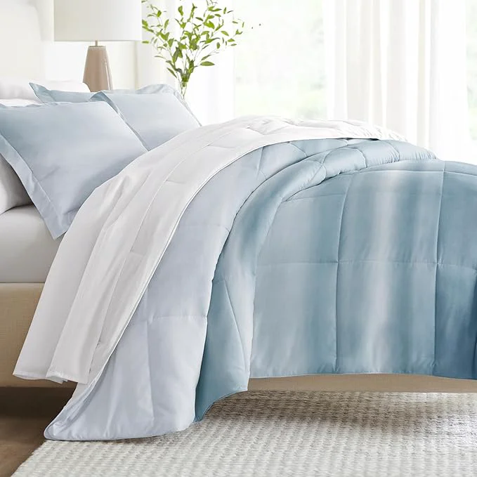 First-Class Linen Market Reversible Queen Size Comforter Set 3 Piece – Soft and Lightweight Down Comforter Queen Set – This Includes Your Queen Comforter and 2 Pillow Shams Next-Generation