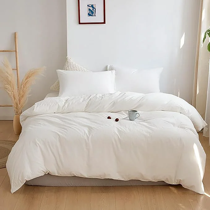 High-Quality Cottonight White Comforter Cal King Plain White Bedding Comforter Set California King Solid Color Plain Solid Blanket Quilts Cozy Durable Soft Modern Bedding Comforter Sets Women Men Responsible