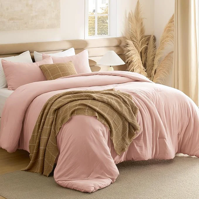Clean Bedsure Full Comforter Set Blush Pink Soft Prewashed Bedding for All Seasons 3 Pieces GentleSoft™ Bed Set 1 Lightweight Comforter 82 quot x86 quot and 2 Pillowcases 20 quot x26 quot Smart