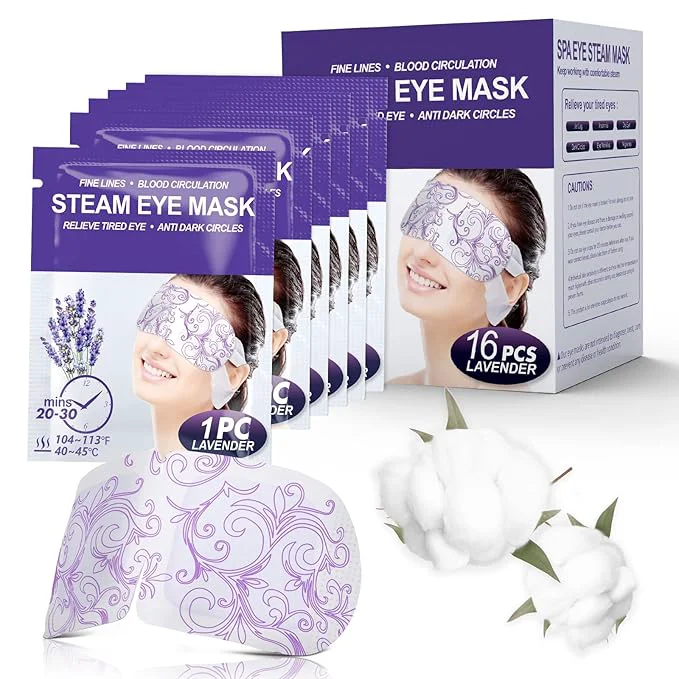 Refined 16 Packs Steam Eye Masks for Dry Eyes Lavender Heated Eye Mask Relief Tired Smart