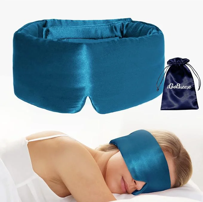 Official Natural Silk Eye Mask for Women Men Soft Pressureless Cooling Blackout Smooth