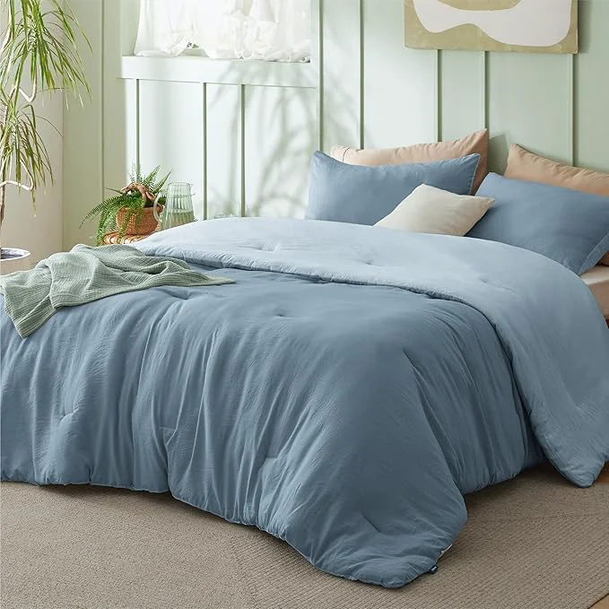 World-Class Bedsure Full Comforter Set Mineral Blue Soft Prewashed Bedding for All Seasons 3 Pieces GentleSoft™ Bed Set 1 Lightweight Comforter 82 quot x86 quot and 2 Pillowcases 20 quot x26 quot Dependable