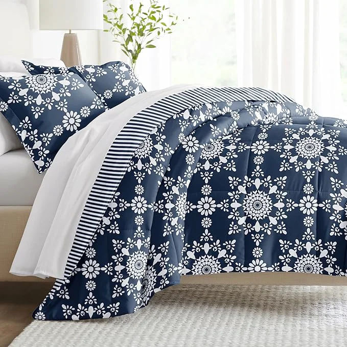 Linen Market Reversible Twin Size Comforter Set 2 Piece – Bring Luxury Home with Our Soft and Lightweight Down Comforter Twin Set – This Includes Your Twin Comforter and 1 Pillow Sham Modern