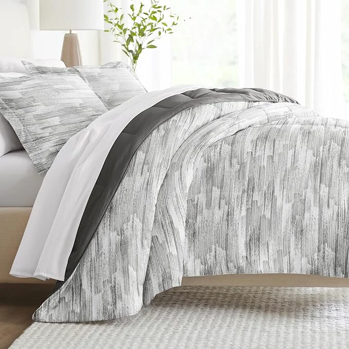 Minimalist Linen Market Reversible King Size Comforter Set 3 Piece – Bring Luxury Home with Our Soft and Lightweight Down Comforter King Set – This Includes Your King Comforter and 2 Pillow Shams Clean